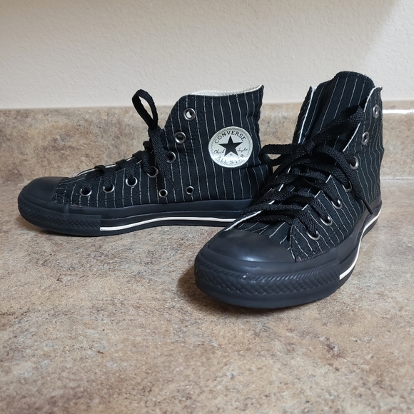 pinstripe converse high tops